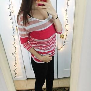 American Eagle pink striped shirt